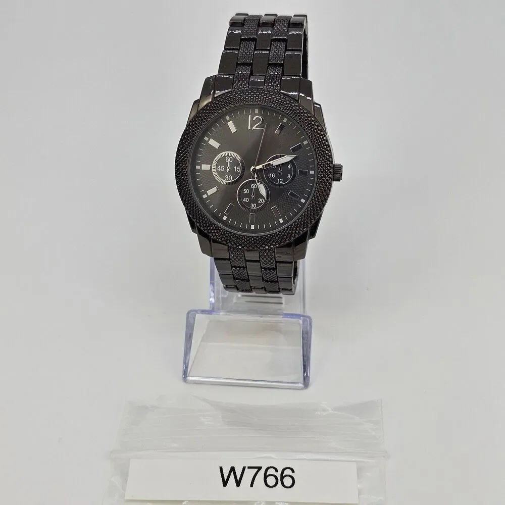 45MM Watch Men's‎ Black Dial Black Case Black Bracelet Band 7